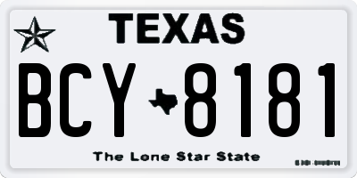 TX license plate BCY8181