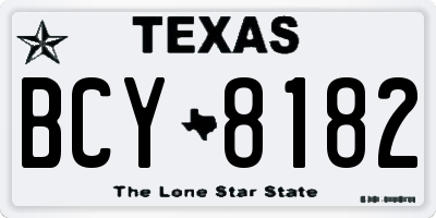 TX license plate BCY8182