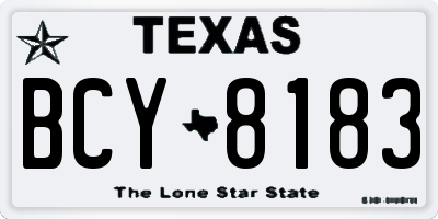 TX license plate BCY8183