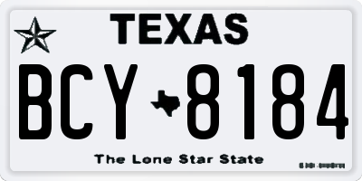TX license plate BCY8184