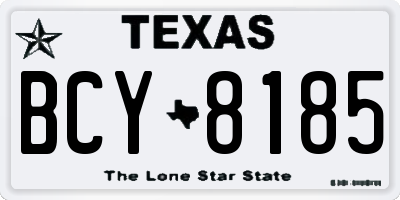 TX license plate BCY8185
