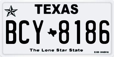 TX license plate BCY8186