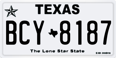 TX license plate BCY8187