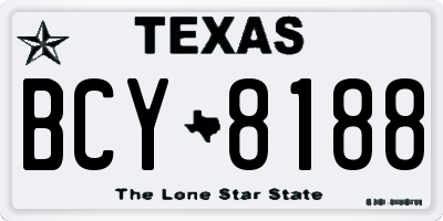 TX license plate BCY8188