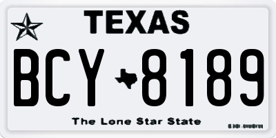 TX license plate BCY8189