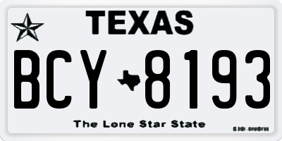 TX license plate BCY8193
