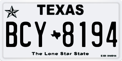 TX license plate BCY8194