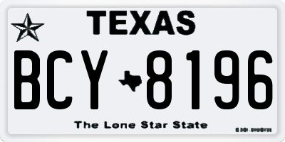 TX license plate BCY8196
