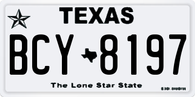 TX license plate BCY8197