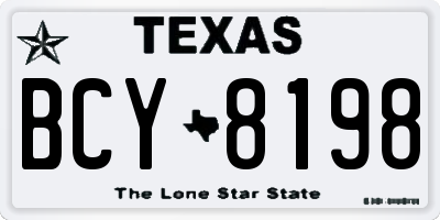 TX license plate BCY8198