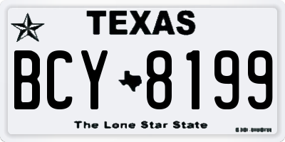 TX license plate BCY8199