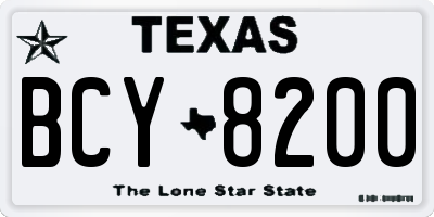 TX license plate BCY8200
