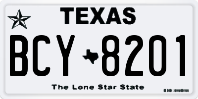 TX license plate BCY8201