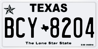 TX license plate BCY8204