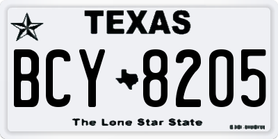 TX license plate BCY8205