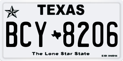 TX license plate BCY8206