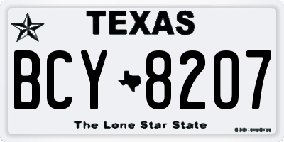 TX license plate BCY8207