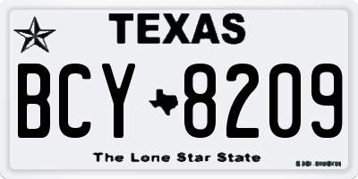 TX license plate BCY8209