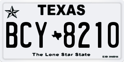 TX license plate BCY8210
