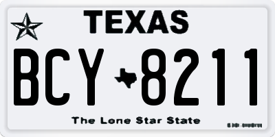 TX license plate BCY8211