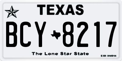 TX license plate BCY8217