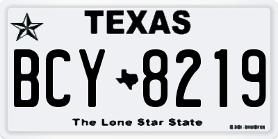 TX license plate BCY8219