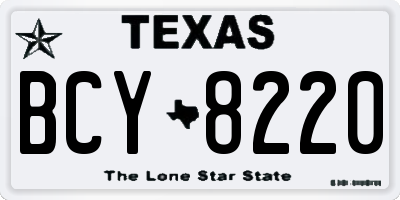 TX license plate BCY8220