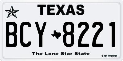 TX license plate BCY8221