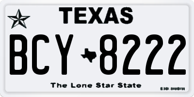 TX license plate BCY8222