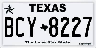 TX license plate BCY8227