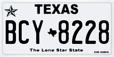TX license plate BCY8228
