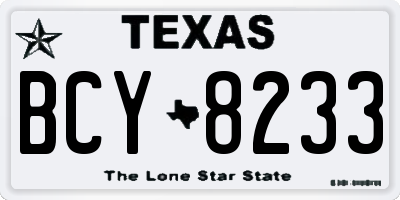 TX license plate BCY8233