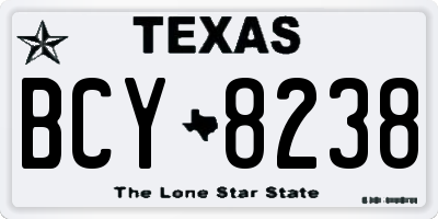 TX license plate BCY8238
