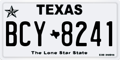 TX license plate BCY8241
