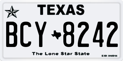 TX license plate BCY8242