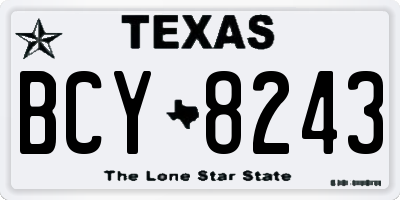 TX license plate BCY8243