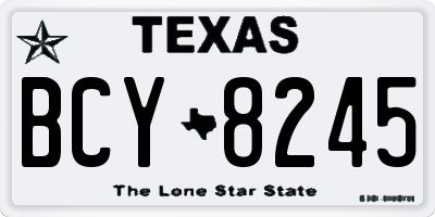 TX license plate BCY8245