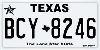 TX license plate BCY8246