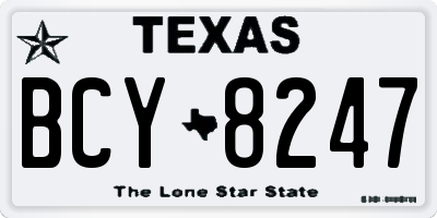 TX license plate BCY8247