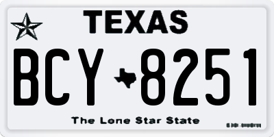 TX license plate BCY8251