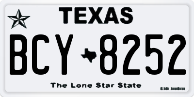 TX license plate BCY8252