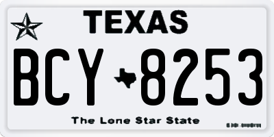 TX license plate BCY8253