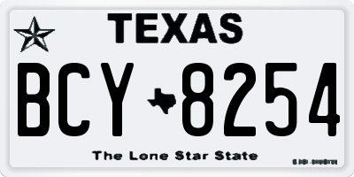 TX license plate BCY8254