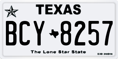 TX license plate BCY8257
