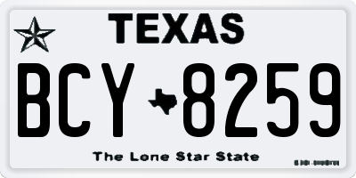 TX license plate BCY8259