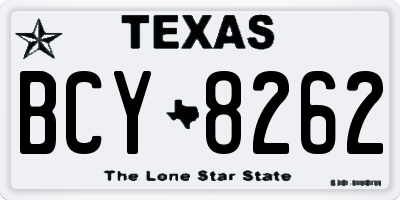 TX license plate BCY8262