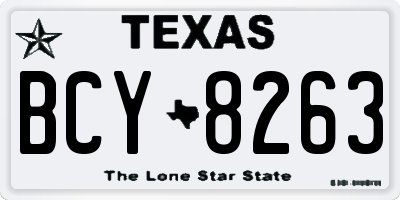 TX license plate BCY8263