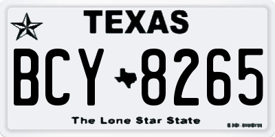 TX license plate BCY8265