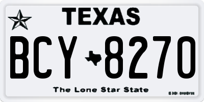 TX license plate BCY8270