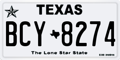 TX license plate BCY8274